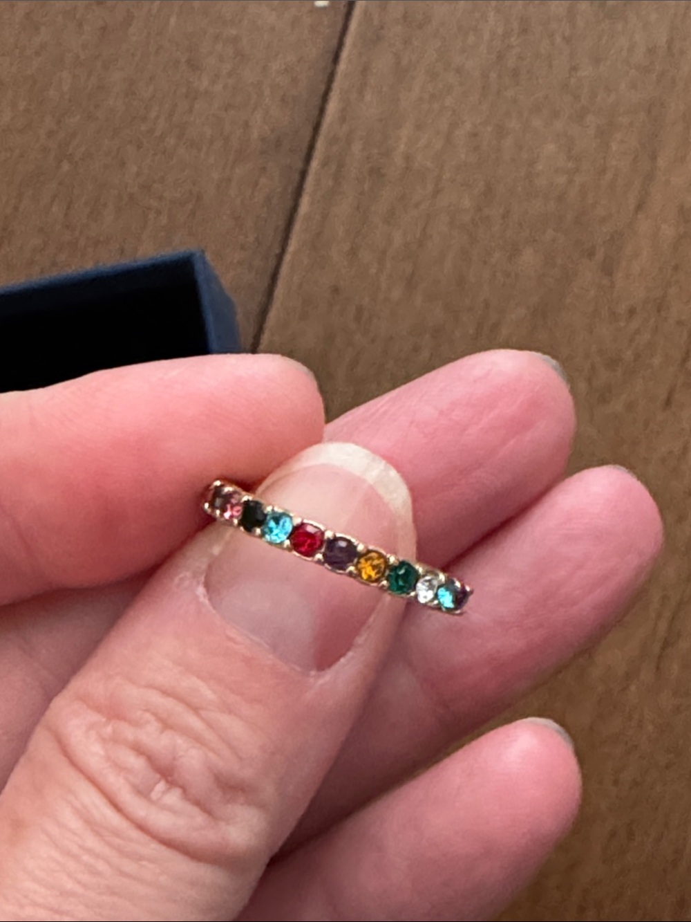 Taylor Swift Bejeweled Ring Multicolor Gemstone Band - Rainbow Stones - Picture 3 of 7